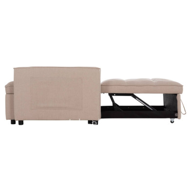 SOFA BED 2-SEATER BORG HM3289.03 BEIGE FABRIC 140x75x89Hcm.