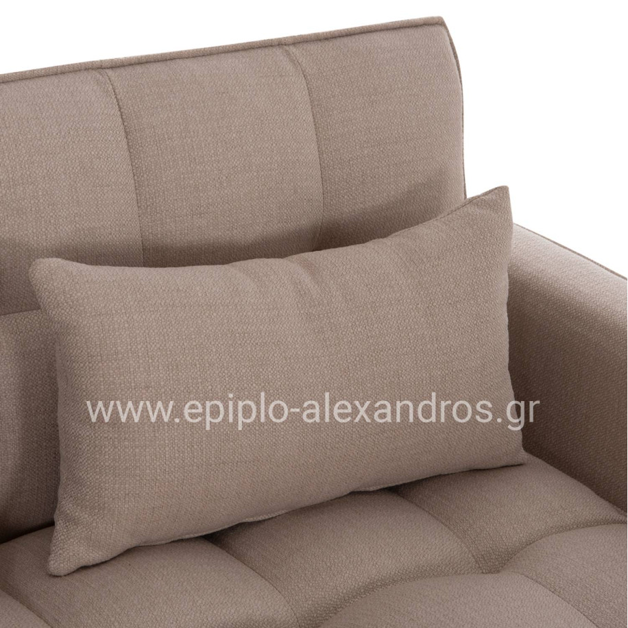 SOFA BED 2-SEATER BORG HM3289.03 BEIGE FABRIC 140x75x89Hcm.