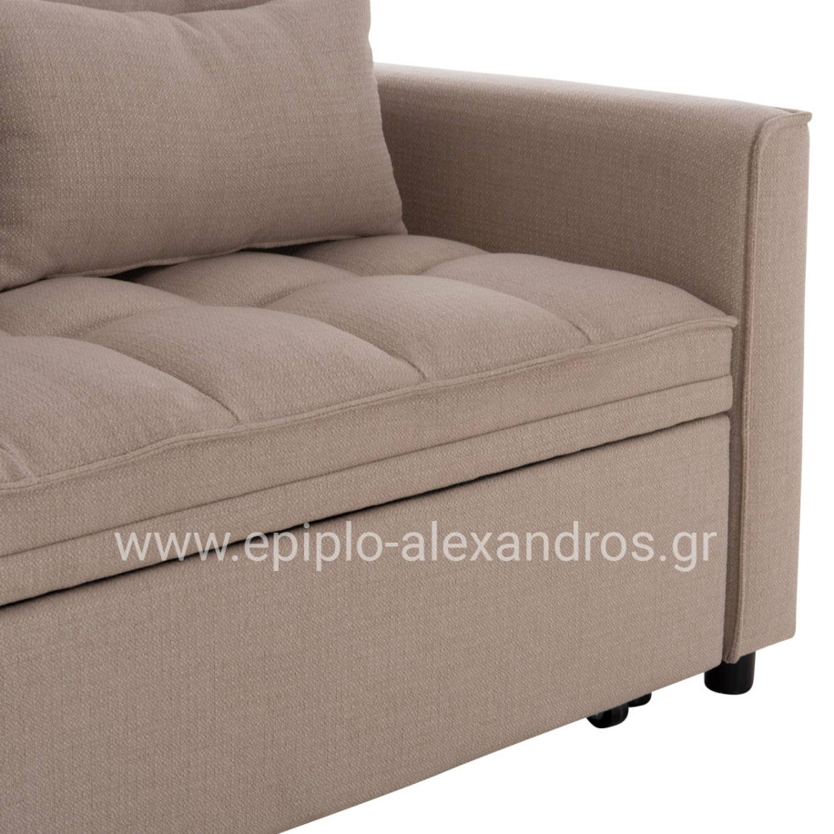 SOFA BED 2-SEATER BORG HM3289.03 BEIGE FABRIC 140x75x89Hcm.