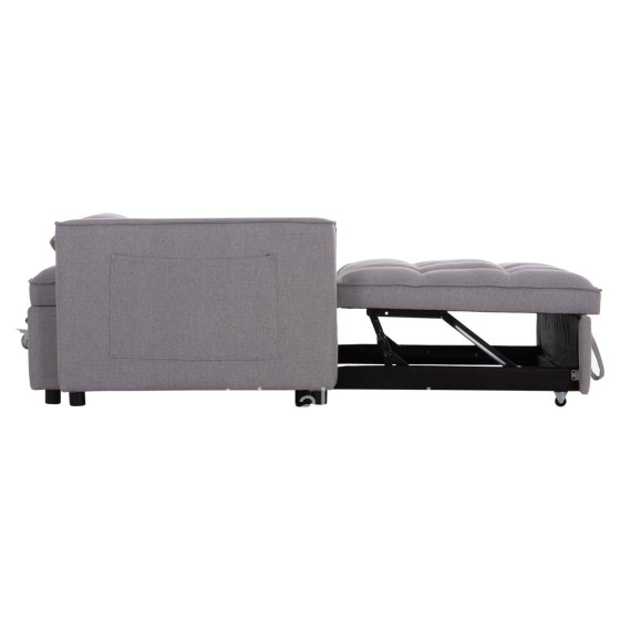 SOFA BED 2-SEATER BORG HM3289.11 GREY FABRIC 140x75x89Hcm.