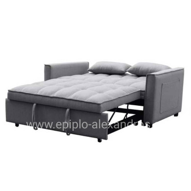 ΚΑΝΑΠΕΣ ΚΡΕΒΑΤΙ 2-ΘΕΣΙΟΣ BORG HM3289.01 ΓΚΡΙ ΥΦΑΣΜΑ 140x75x89Υεκ