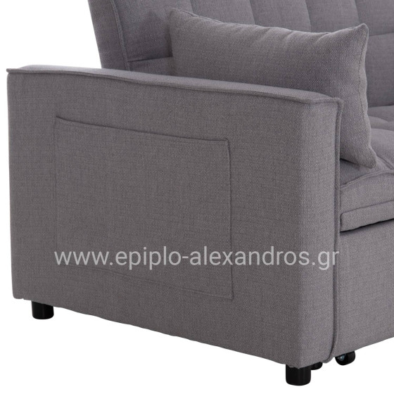 SOFA BED 2-SEATER BORG HM3289.01 GREY FABRIC 140x75x89Hcm.