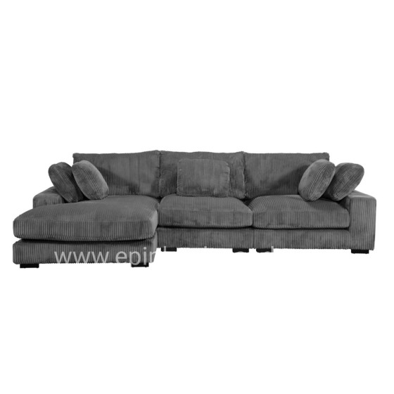 CORNER SOFA LEFT CRANFIELD HM3287.01L GREY CORD FABRIC 315x167(corner)x67Hcm.