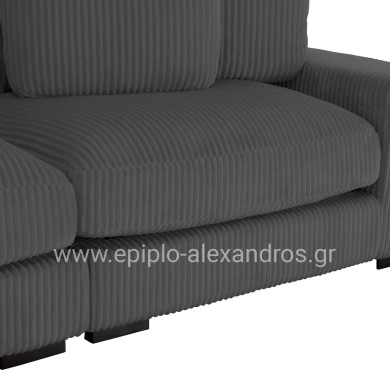 CORNER SOFA LEFT CRANFIELD HM3287.01L GREY CORD FABRIC 315x167(corner)x67Hcm.