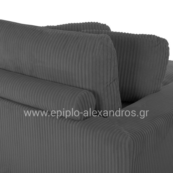 CORNER SOFA LEFT CRANFIELD HM3287.01L GREY CORD FABRIC 315x167(corner)x67Hcm.