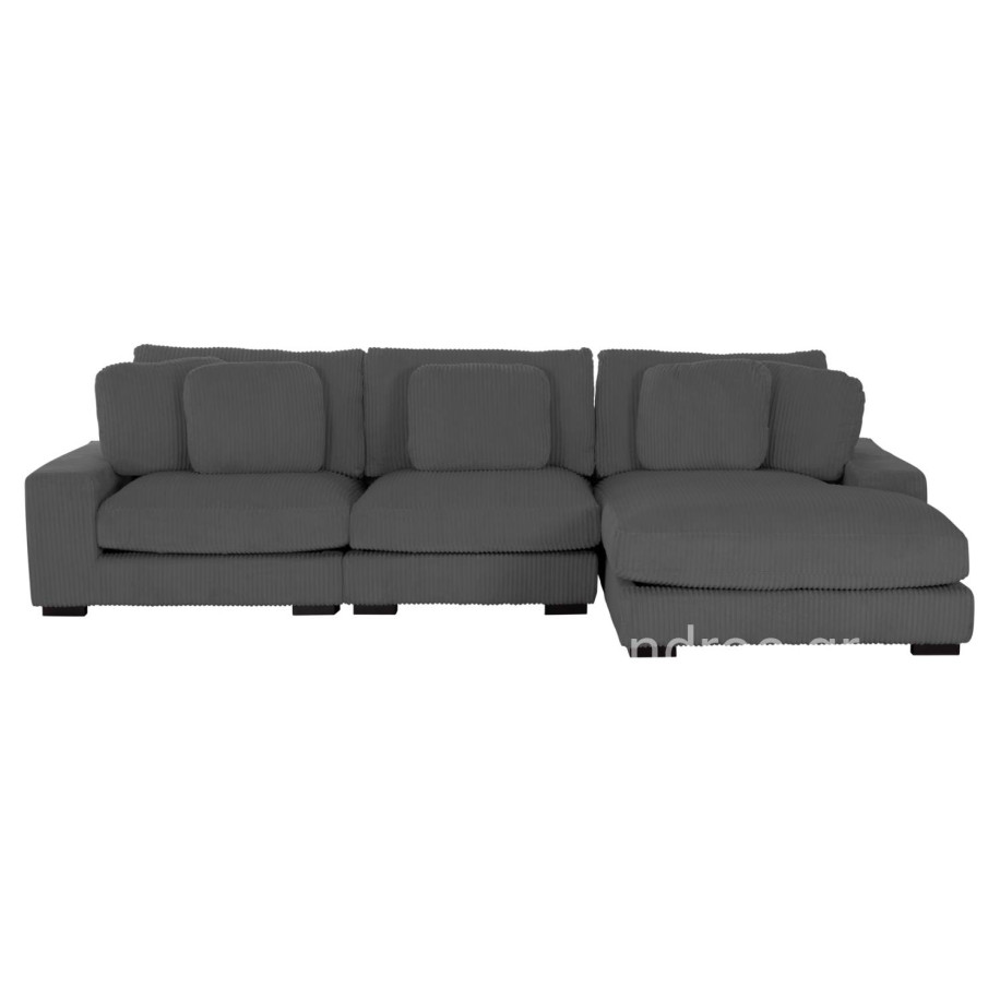 ΚΑΝΑΠΕΣ ΔΕΞΙΑ ΓΩΝΙΑ CRANFIELD HM3287.01R ΓΚΡΙ ΡΙΓΕ ΥΦΑΣΜΑ 315x167(γωνία)x67Υεκ.