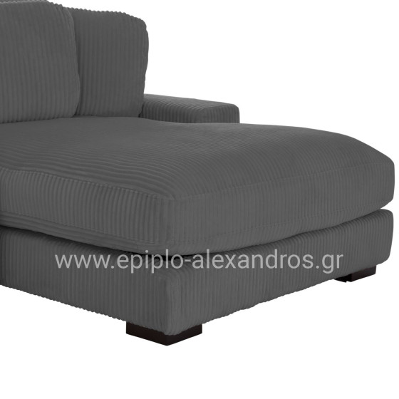 ΚΑΝΑΠΕΣ ΔΕΞΙΑ ΓΩΝΙΑ CRANFIELD HM3287.01R ΓΚΡΙ ΡΙΓΕ ΥΦΑΣΜΑ 315x167(γωνία)x67Υεκ.