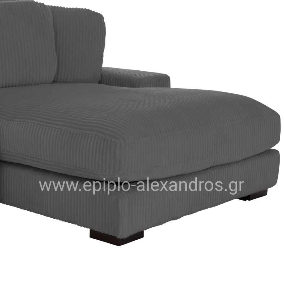 ΚΑΝΑΠΕΣ ΔΕΞΙΑ ΓΩΝΙΑ CRANFIELD HM3287.01R ΓΚΡΙ ΡΙΓΕ ΥΦΑΣΜΑ 315x167(γωνία)x67Υεκ.