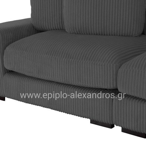 CORNER SOFA RIGHT CRANFIELD HM3287.01R GREY CORD FABRIC 315x167(corner)x67Hcm.