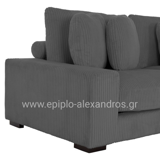 ΚΑΝΑΠΕΣ ΔΕΞΙΑ ΓΩΝΙΑ CRANFIELD HM3287.01R ΓΚΡΙ ΡΙΓΕ ΥΦΑΣΜΑ 315x167(γωνία)x67Υεκ.