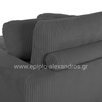 ΚΑΝΑΠΕΣ ΔΕΞΙΑ ΓΩΝΙΑ CRANFIELD HM3287.01R ΓΚΡΙ ΡΙΓΕ ΥΦΑΣΜΑ 315x167(γωνία)x67Υεκ.