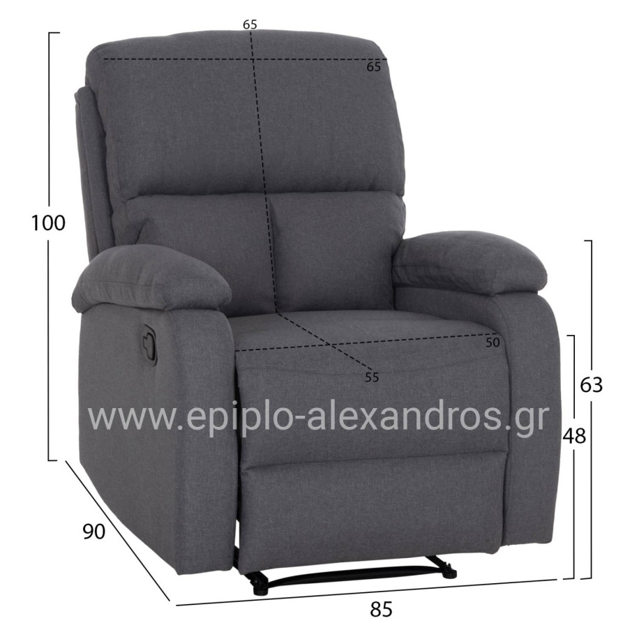 ΠΟΛΥΘΡΟΝΑ RELAX DIONI HM3296.01 ΓΚΡΙ ΥΦΑΣΜΑ 85x90x100Υεκ.