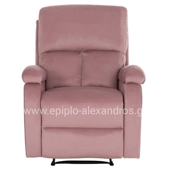 ARMCHAIR RELAX DIONI HM3296.02 PINK VELVET 85x90x100Hcm.