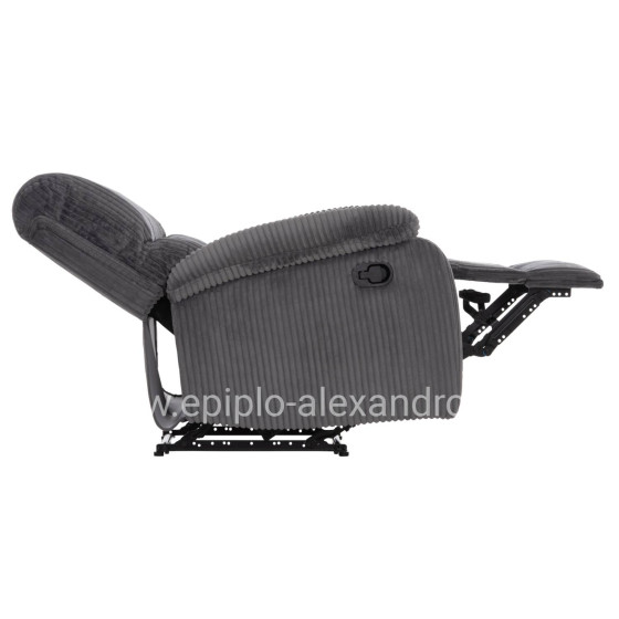 ARMCHAIR RELAX DIONI HM3296.11 GREY CORD FABRIC 85x90x100Hcm.