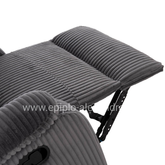 ARMCHAIR RELAX DIONI HM3296.11 GREY CORD FABRIC 85x90x100Hcm.