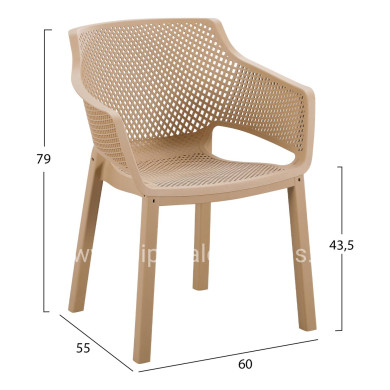 ΠΟΛΥΘΡΟΝΑ ΠΟΛΥΠΡΟΠΥΛΕΝΙΟΥ PEGGY HM6368.03 CAPPUCCINO 60x55x79Υεκ