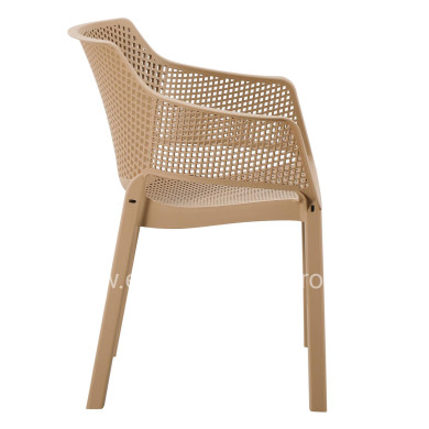 POLYPROPYLENE DINING ARMCHAIR PEGGY HM6368.03 CAPPUCCINO 60x55x79Hcm.