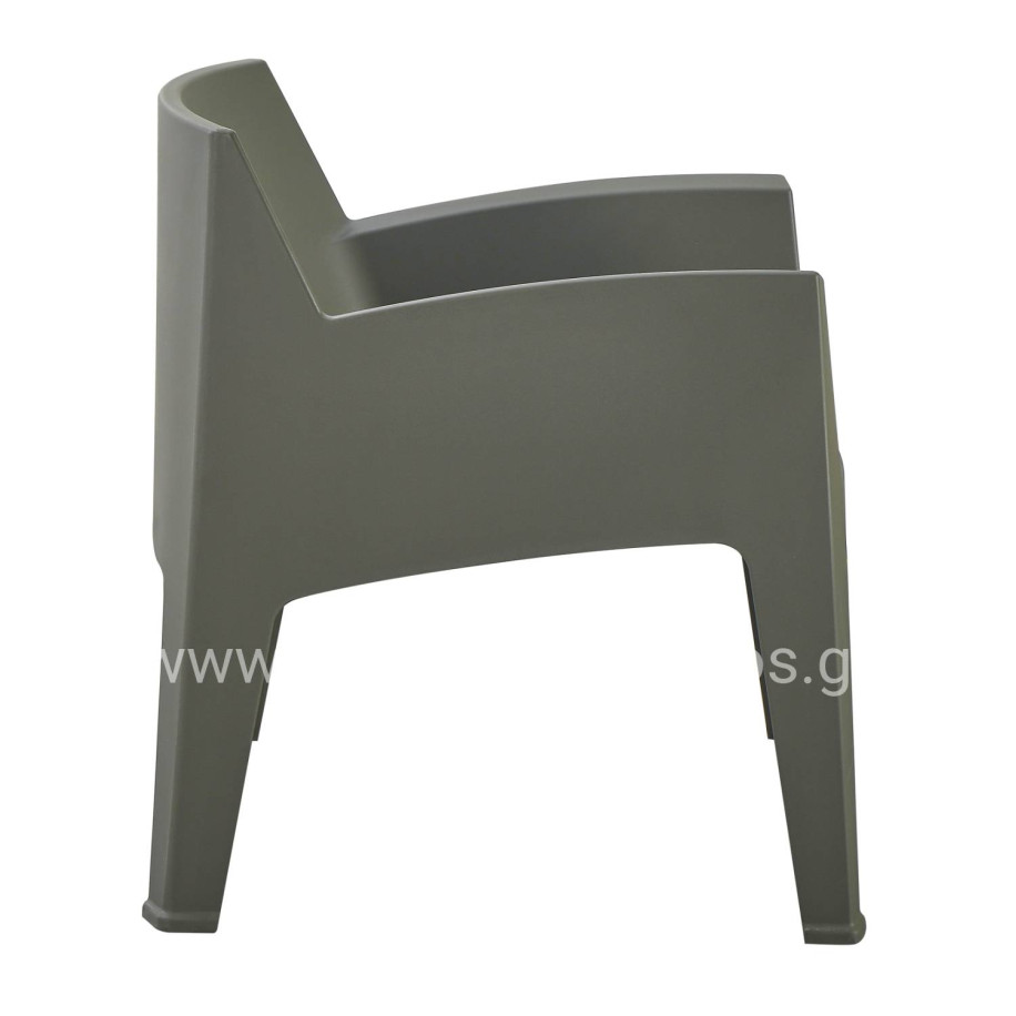 POLYPROPYLENE LOUNGE ARMCHAIR SLEEK HM6365.05 DARK OLIVE GREEN 62x68x73Hcm.
