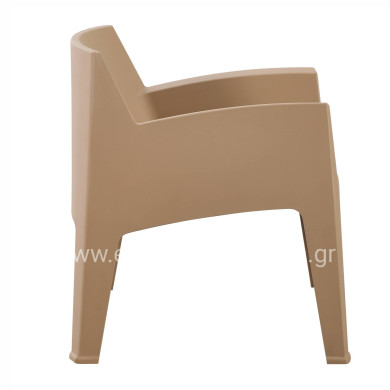 POLYPROPYLENE LOUNGE ARMCHAIR SLEEK HM6365.03 CAPPUCCINO 62x68x73Hcm.