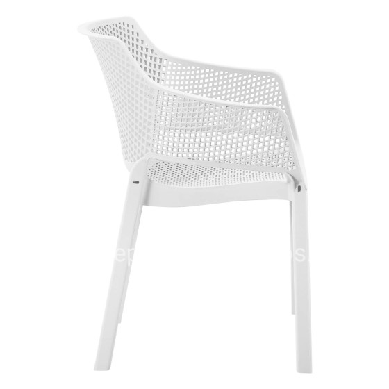 POLYPROPYLENE DINING ARMCHAIR PEGGY HM6368.01 WHITE 60x55x79Hcm.