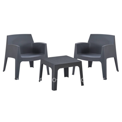 LOUNGE SET 3PCS SLEEK HM21274.10 GREY POLYPROPYLENE