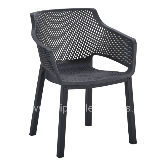 POLYPROPYLENE DINING ARMCHAIR PEGGY HM6368.02 BLACK 60x55x79Hcm.
