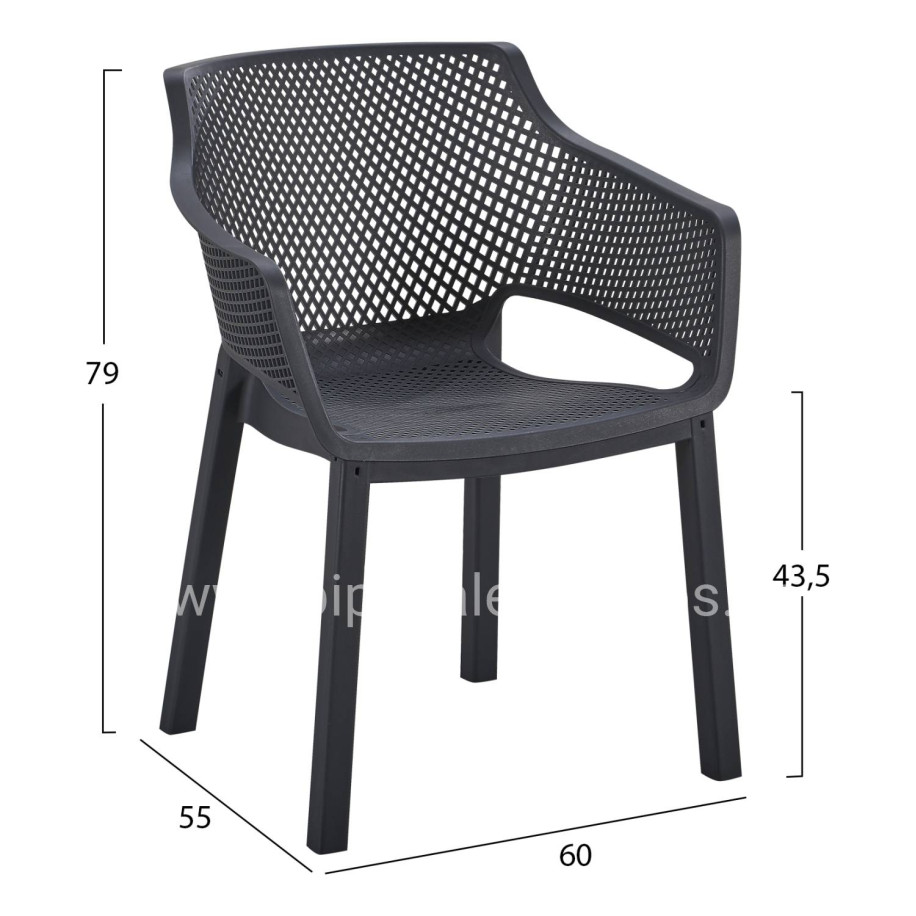 ΠΟΛΥΘΡΟΝΑ ΠΟΛΥΠΡΟΠΥΛΕΝΙΟΥ PEGGY HM6368.02 ΜΑΥΡΟ 60x55x79Υεκ