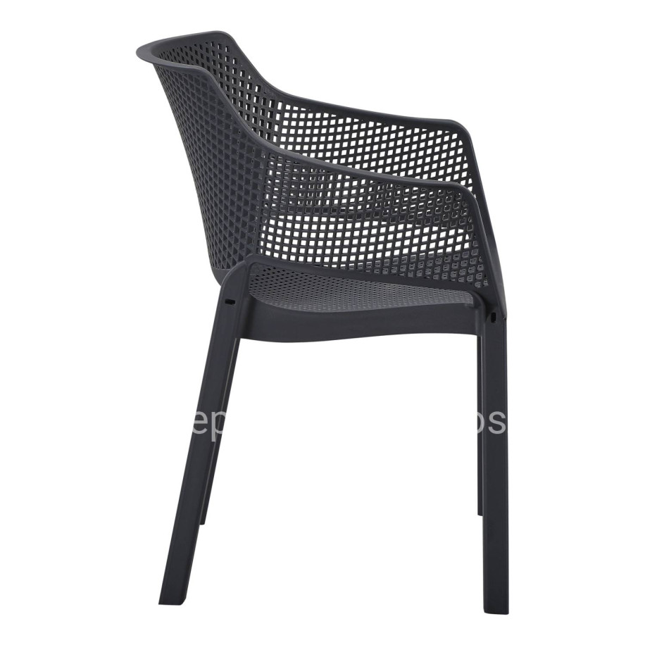 POLYPROPYLENE DINING ARMCHAIR PEGGY HM6368.02 BLACK 60x55x79Hcm.