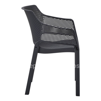 POLYPROPYLENE DINING ARMCHAIR PEGGY HM6368.02 BLACK 60x55x79Hcm.