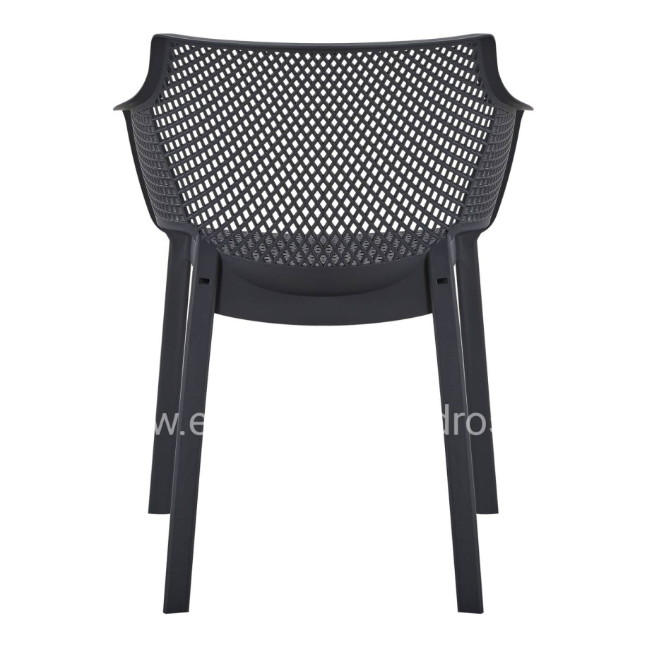 POLYPROPYLENE DINING ARMCHAIR PEGGY HM6368.02 BLACK 60x55x79Hcm.