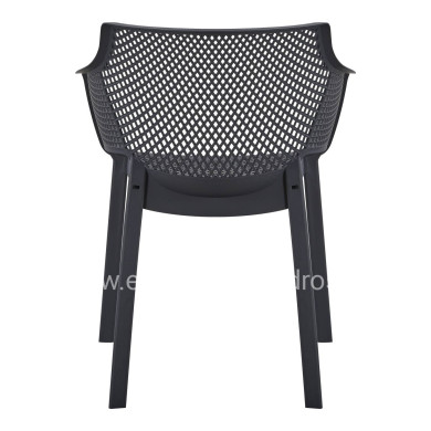 POLYPROPYLENE DINING ARMCHAIR PEGGY HM6368.02 BLACK 60x55x79Hcm.