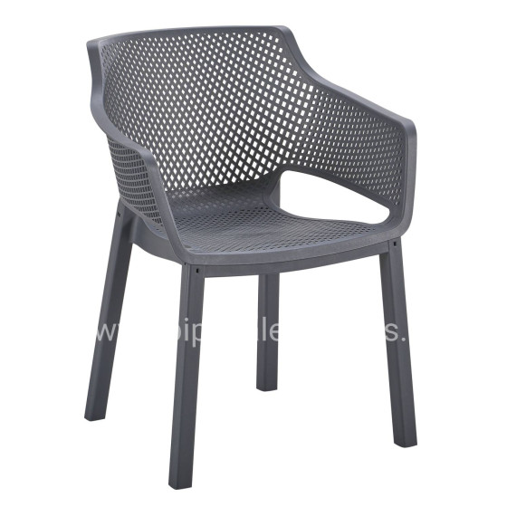 POLYPROPYLENE DINING ARMCHAIR PEGGY HM6368.10 GREY 60x55x79Hcm.