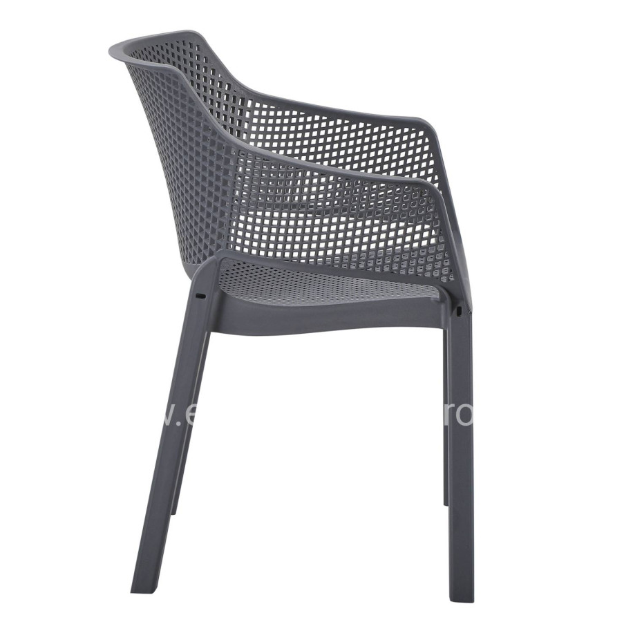 POLYPROPYLENE DINING ARMCHAIR PEGGY HM6368.10 GREY 60x55x79Hcm.