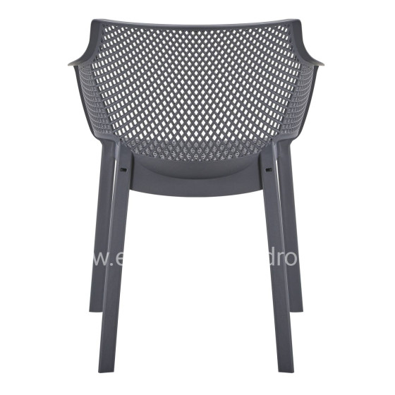 POLYPROPYLENE DINING ARMCHAIR PEGGY HM6368.10 GREY 60x55x79Hcm.