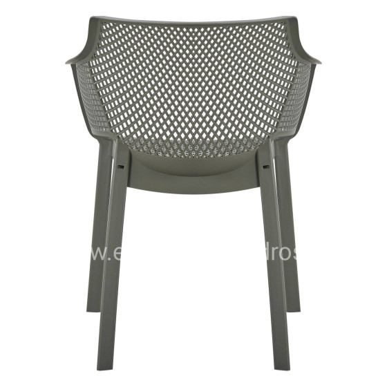 POLYPROPYLENE DINING ARMCHAIR PEGGY HM6368.05 DARK OLIVE GREEN 60x55x79Hcm.