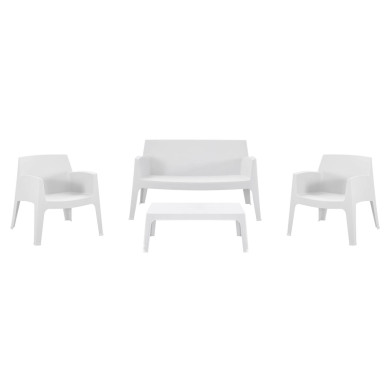 LOUNGE SET 4PCS SLEEK HM21275.01 POLYPROPYLENE IN WHITE