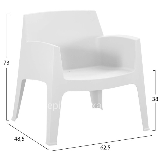 LOUNGE SET 4PCS SLEEK HM21275.01 POLYPROPYLENE IN WHITE