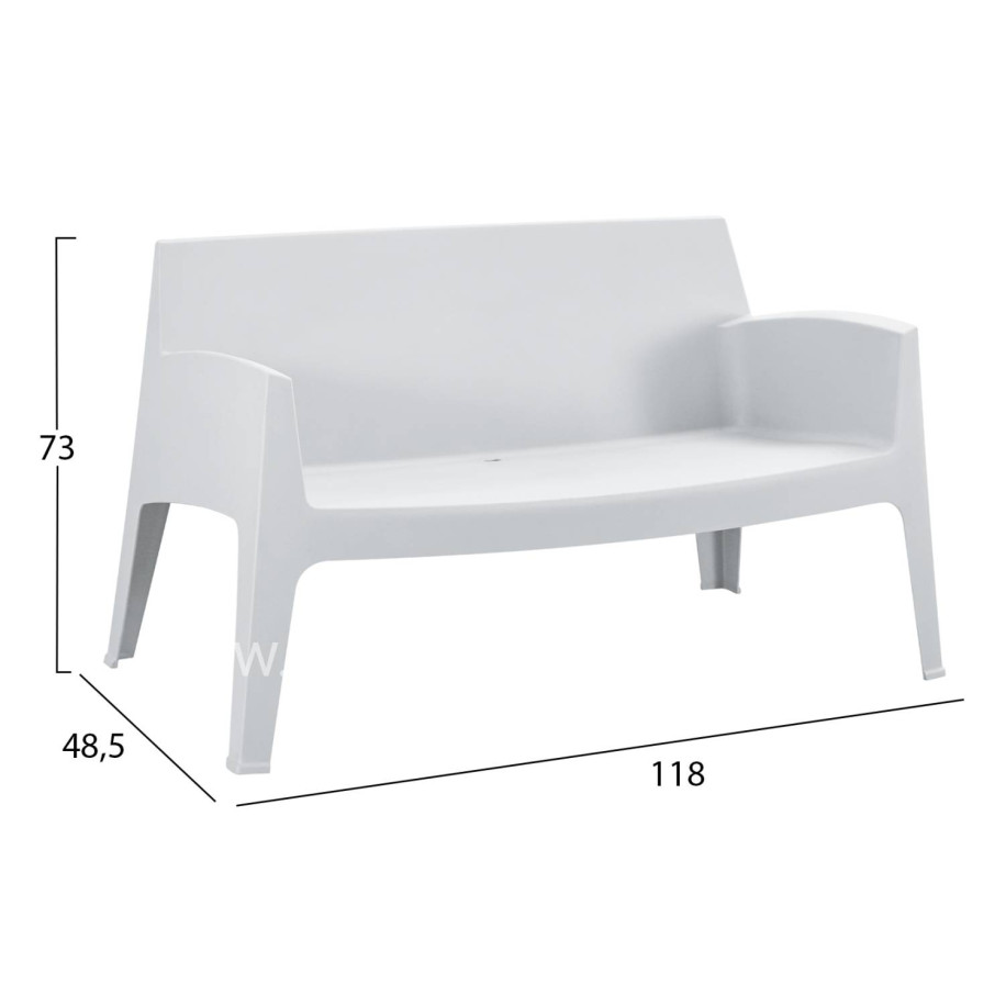 LOUNGE SET 4PCS SLEEK HM21275.01 POLYPROPYLENE IN WHITE
