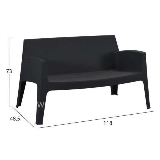 LOUNGE SET 4PCS SLEEK HM21275.02 POLYPROPYLENE IN BLACK