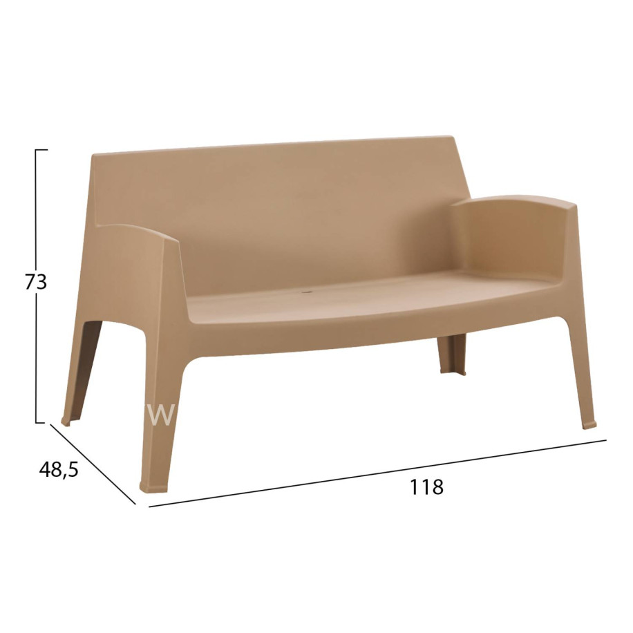 LOUNGE SET 4PCS SLEEK HM21275.03 POLYPROPYLENE IN CAPPUCCINO