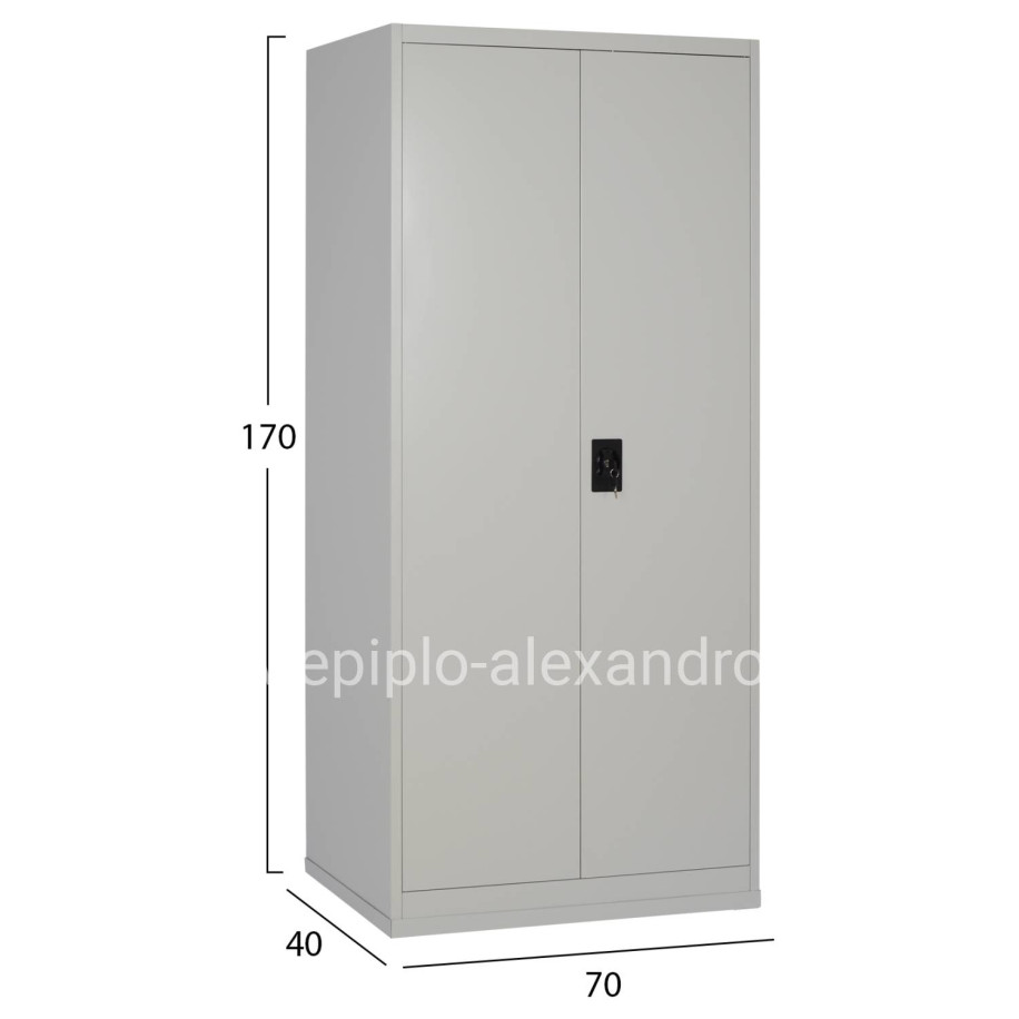 CLOSET 2-LEAF METAL HRONDA HM5748.21 WITH 3 SHELVES & KEYLOCK 70x40x170Hcm.