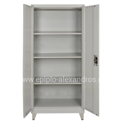 CLOSET 2-LEAF METAL HRONDA HM21287.01 WITH 3 SHELVES-KEYLOCK & LEGS 70x40x180Hcm.