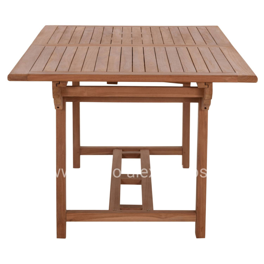DINING TABLE EXTENDABLE CRANDER HM6376 TEAK WOOD IN NATURAL COLOR 180-240x100x76Hcm.