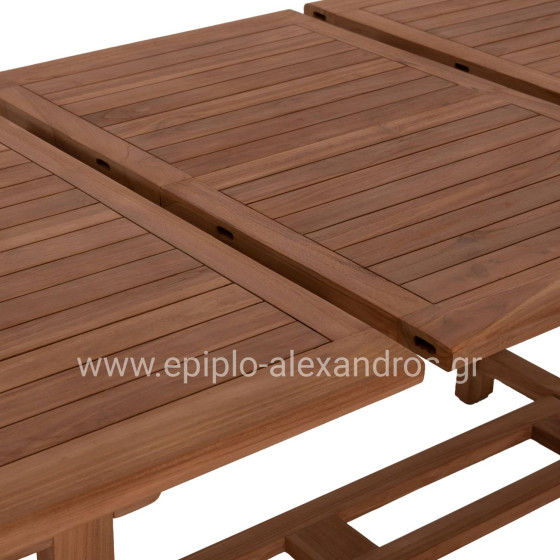 DINING TABLE EXTENDABLE CRANDER HM6376 TEAK WOOD IN NATURAL COLOR 180-240x100x76Hcm.