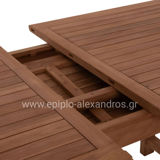TΡΑΠΕΖΙ ΤΡΑΠΕΖΑΡΙΑΣ ΑΝΟΙΓΟΜΕΝΟ CRANDER HM6376 ΞΥΛΟ TEAK ΣΕ ΦΥΣΙΚΟ 180-240x100x76Υεκ