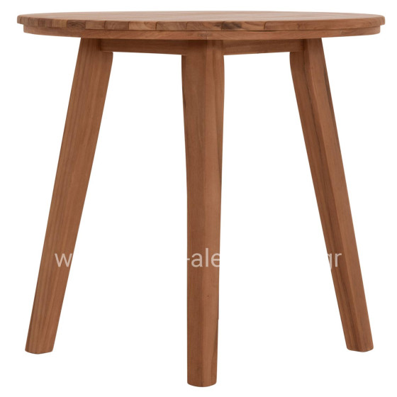 DINING TABLE ROUND DANTE HM6379 TEAK WOOD Φ80x75Hcm.
