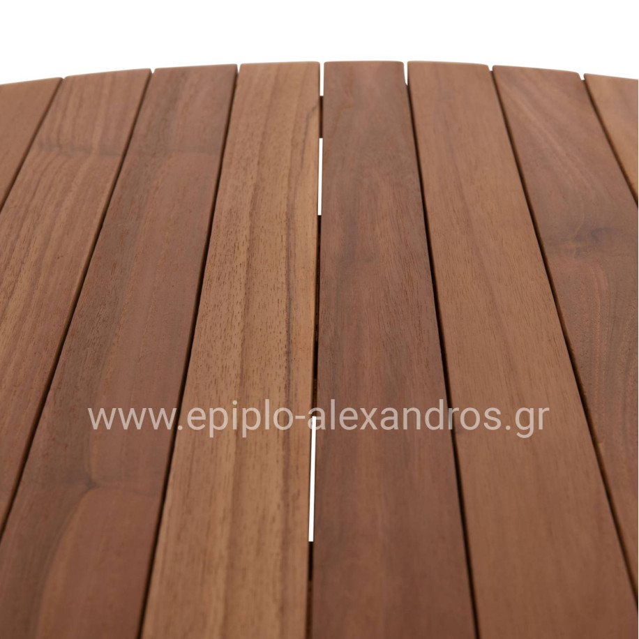 TΡΑΠΕΖΙ ΤΡΑΠΕΖΑΡΙΑΣ ΣΤΡΟΓΓΥΛΟ DANTE HM6379 ΞΥΛΟ TEAK Φ80x75Υεκ.
