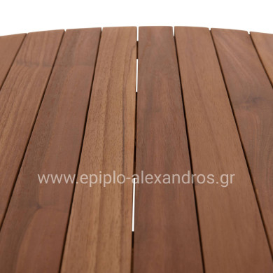 TΡΑΠΕΖΙ ΤΡΑΠΕΖΑΡΙΑΣ ΣΤΡΟΓΓΥΛΟ DANTE HM6379 ΞΥΛΟ TEAK Φ80x75Υεκ.