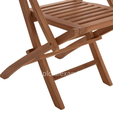 OUTDOOR DINING SET CRANDER HM21288 TABLE & 6 DINING CHAIRS FOLDABLE--TEAK WOOD