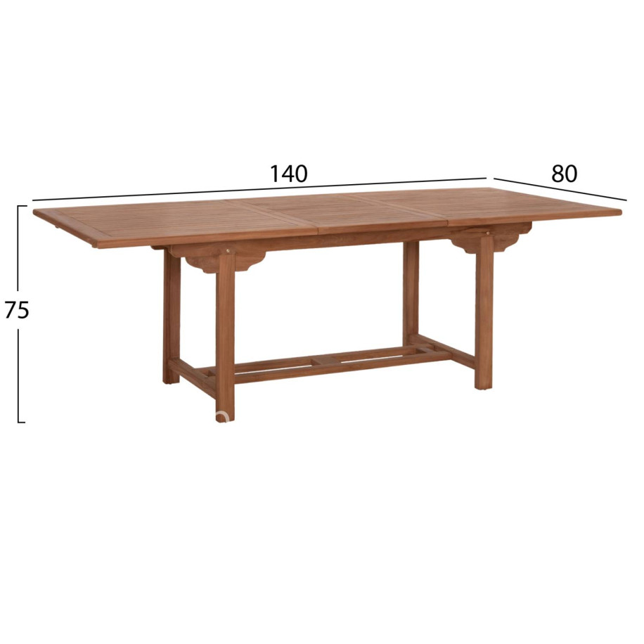 OUTDOOR DINING SET DONNY HM21292 EXTENDABLE TABLE & 6 DINING CHAIRS--TEAK WOOD